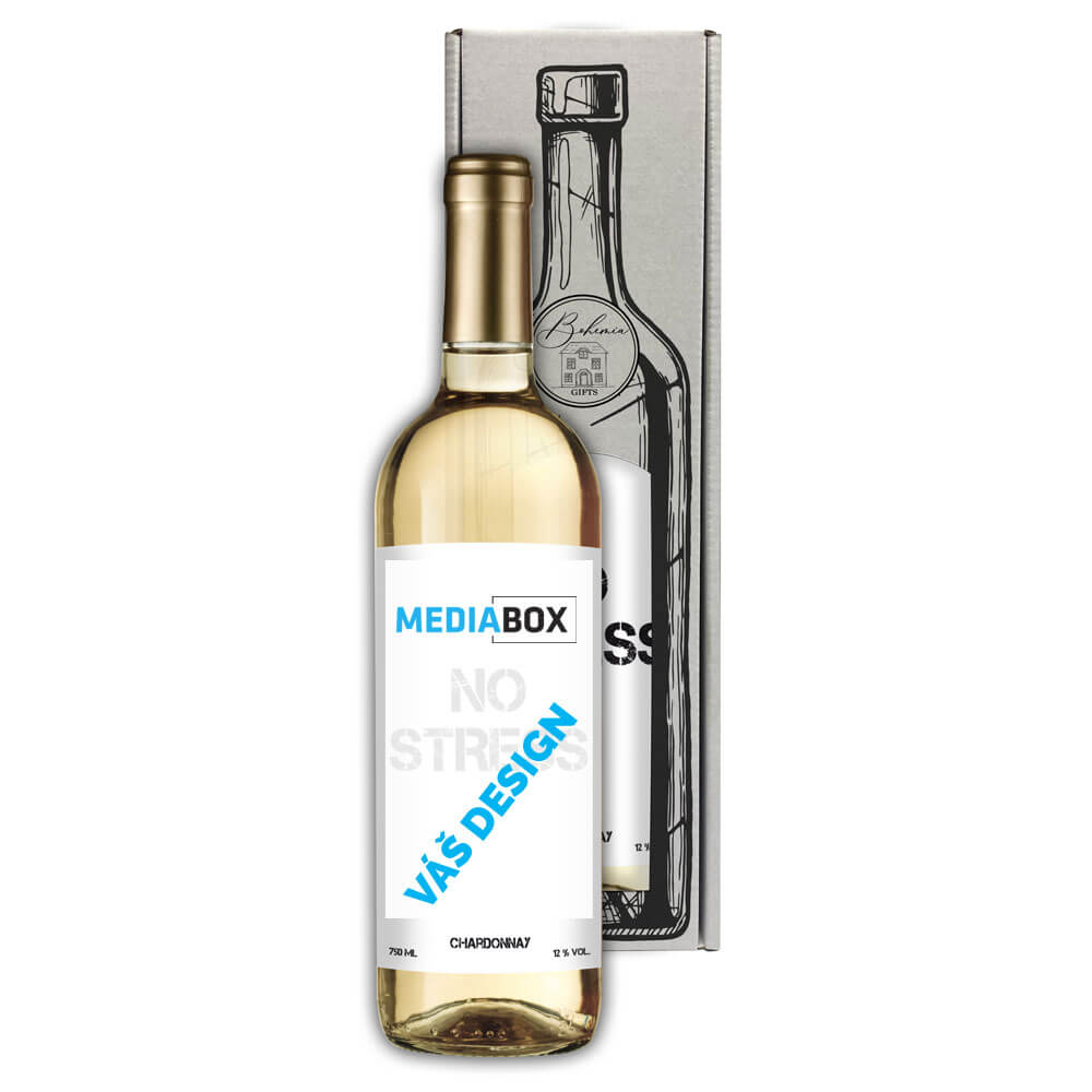 Dárkové bílé víno 0,75 l Chardonnay s vlastní etiketou ...